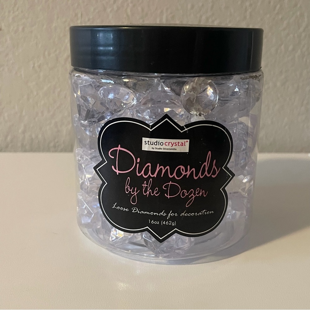 Studio Crystals, Diamond By The Dozen Clear Acrylic Diamonds Assorted Size NWOT